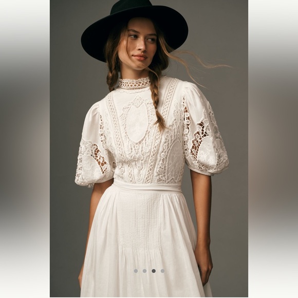 ANTHROPOLOGIE NWT MOCK NECK LACE MAXI DRESS ❤️ - Picture 3 of 5